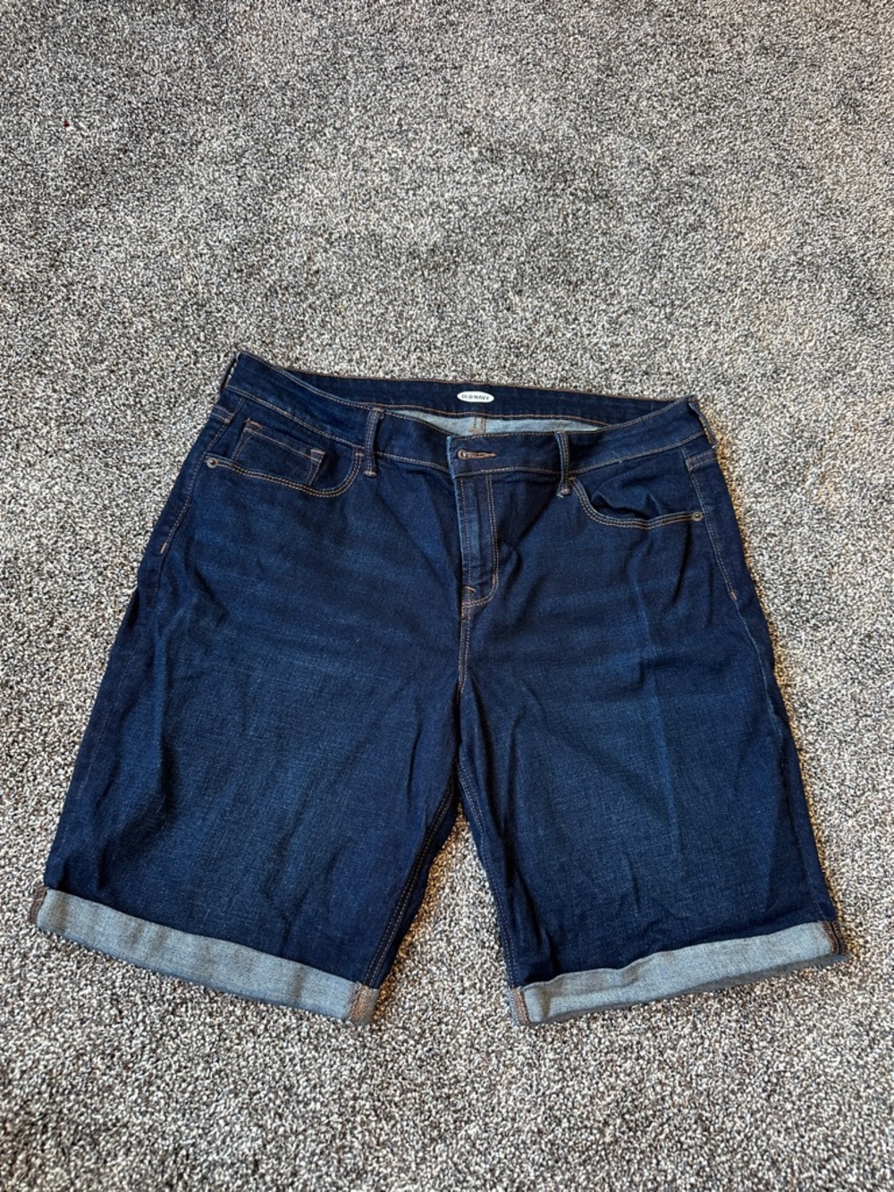 Old Navy Dark Indigo Rolled Hem Jean Shorts